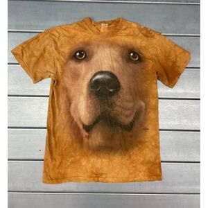Quail Hollow The Mountain Golden Retriever Shirt Mens Large Orange Brown Dye